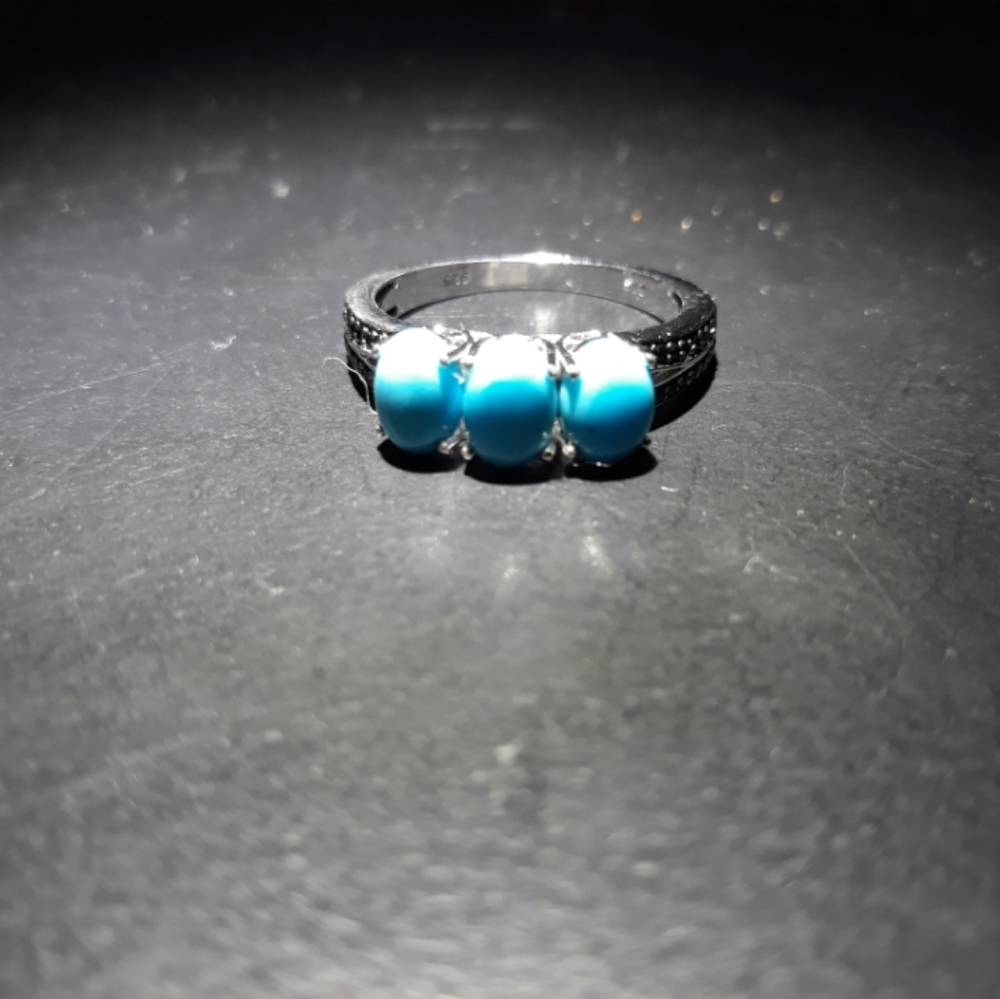Natural Sleeping Beauty Turquoise Ring B10 - Picture 3 of 5
